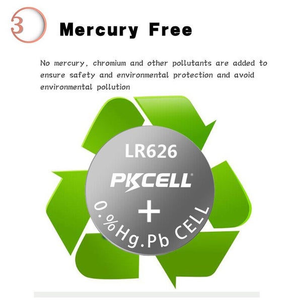 PKCELL x 1 AG4 / SR626SW / 377 / 177 / LR626 / LR66 / 565 Battery Top Quality Carousel 7