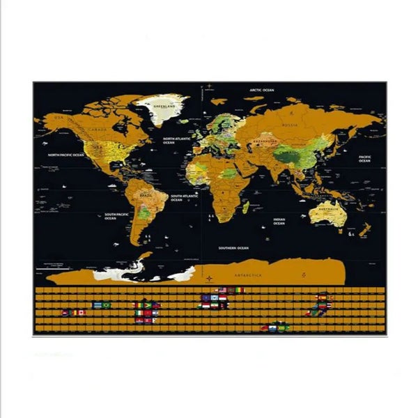 Deluxe Erase Scratch Off Map Mini Travel World Map Coated Paper Map Creat CHK12N Carousel 2