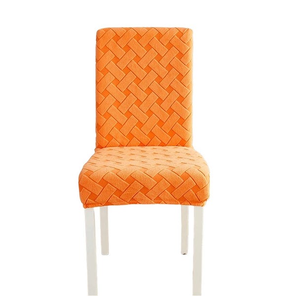 Anyseat Chair Cover Orange Knitted Design with Anti-Dirt and Elastic Material... Carousel 1
