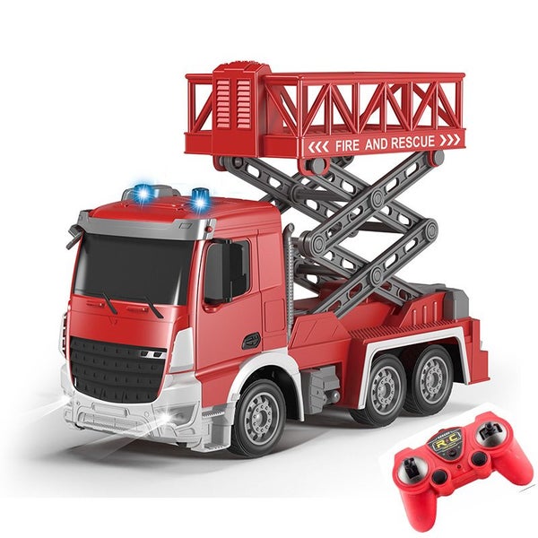Remote Control Fire Truck with Elevating Ladder - RC Fire Rescue Toy for Kids Carousel 1