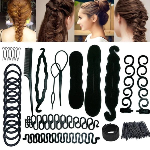 1-65Pcs/Set Multi-style Magic Donut Bun Maker Women Hair Accessories Brai CHK12N Carousel 2
