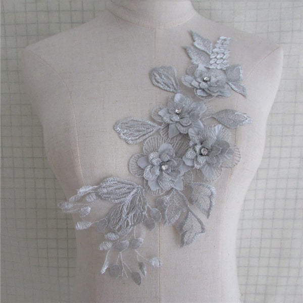 fashion trim lace collar fabric supplies decorate dress costume beads mot CHK12N Carousel 1