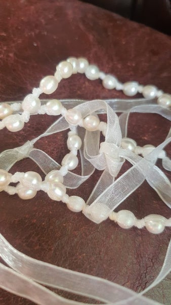 Lace Strung Pearl Necklace Carousel 2