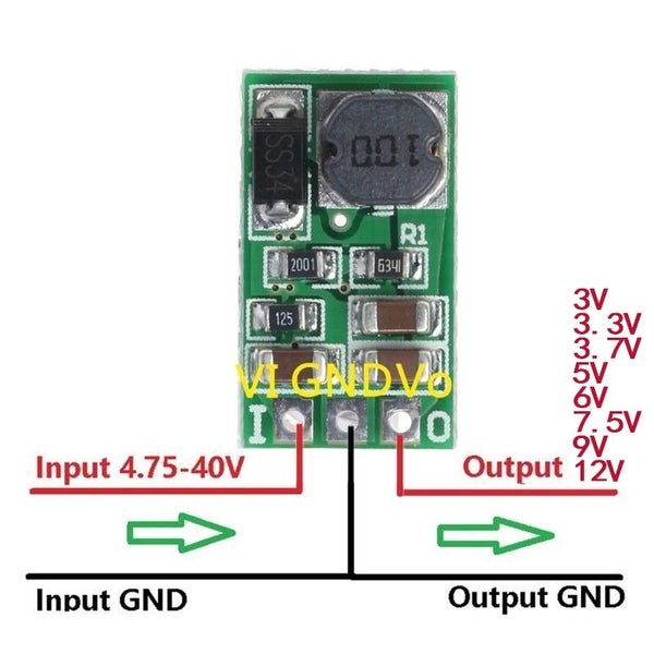 DC-DC DC 5-40V to 3V 3.3V 3.7V 5V 6V 7.5V 9V 12V 1A Buck Step Down Conver CHK12N Carousel 2
