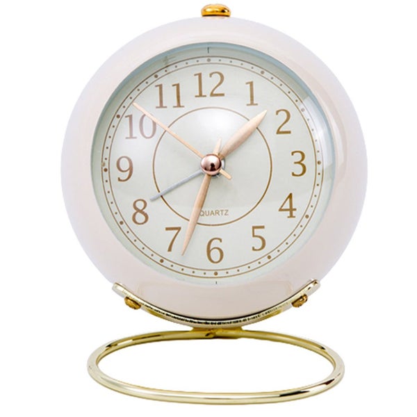 Vintage Non-Ticking Desk Clock - Silent & Battery-Powered Carousel 1