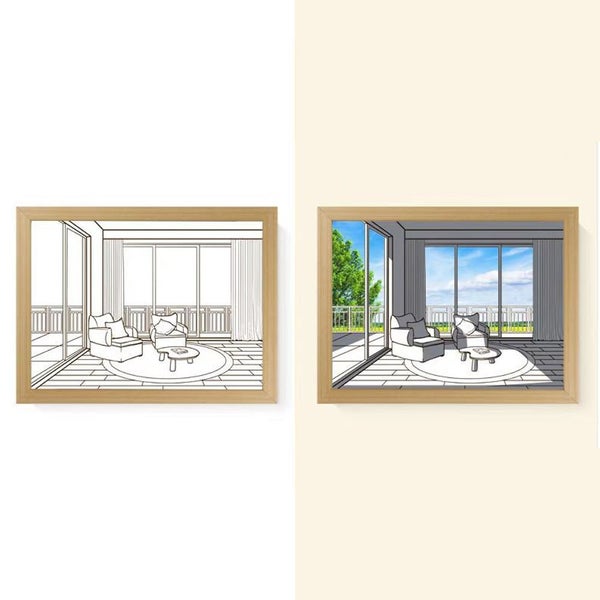 LED Light Up Picture Frame Painting Modern Decorative Night Light USB Plug-in Carousel 1