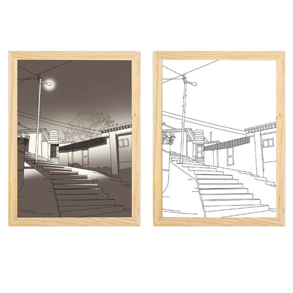 LED Light Up Picture Frame Painting Modern Decorative Night Light USB Plug-in Carousel 2