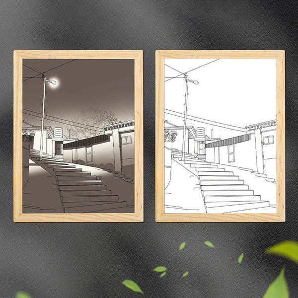 LED Light Up Picture Frame Painting Modern Decorative Night Light USB Plug-in Carousel 13