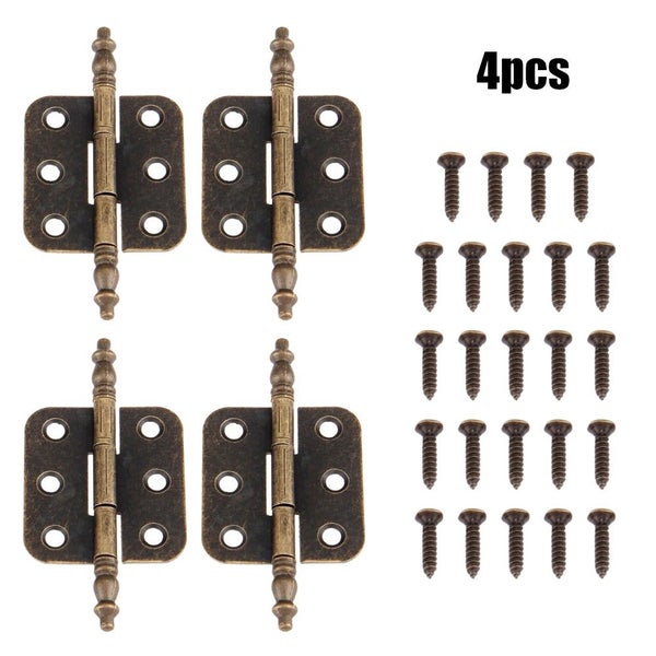 Antique Bronze 4*Hinges 24*Screws Gift Box Packaging Hinge Woodworking To CHK12N Carousel 1