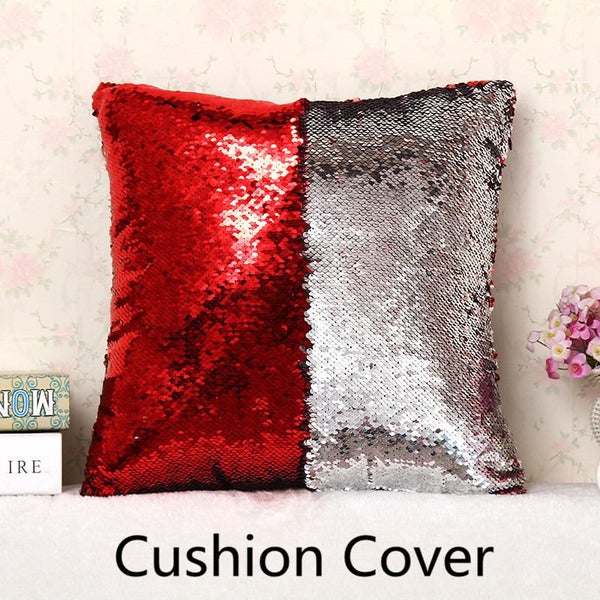 Fashion Magical Pillow Case Mermaid Two Color Sequin Home Decor Cushion Cover 40 Carousel 1
