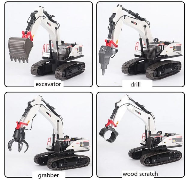 Huina 1594 1:14 2.4Ghz Metal 22CH RC Truck Remote Excavator Truck Remote Control Carousel 12