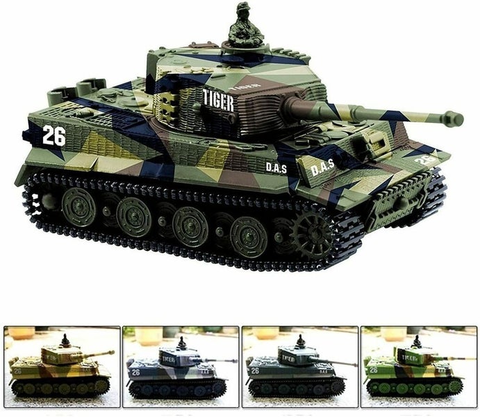 RC Tank Remote Control Tank Toy Kids Army Toy RC Tiger Tank Military Toy Model Carousel 1