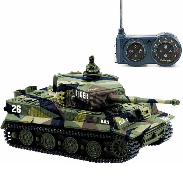 RC Tank Remote Control Tank Toy Kids Army Toy RC Tiger Tank Military Toy Model Carousel 2