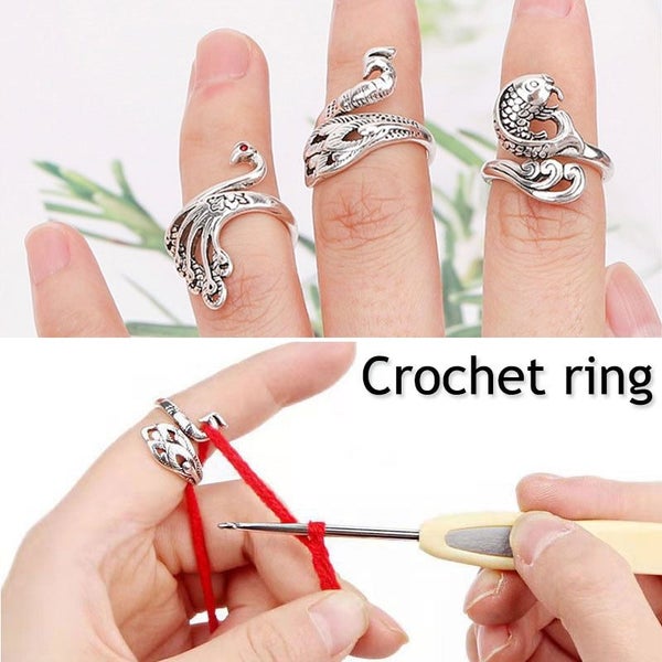 New DIY Knitting Loop Crochet Tool Multi Style Ring Finger Wear Thimble Y CHK12N Carousel 2