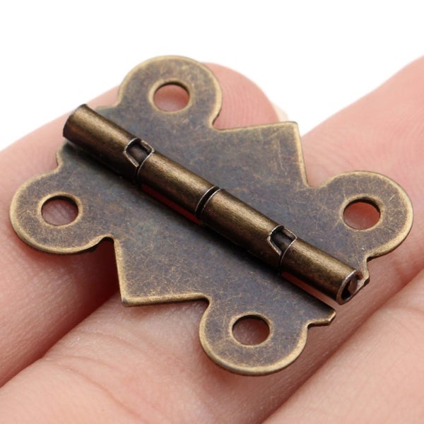 20Pc 25x20mm Antique Bronze Kitchen Cabinet Hinge Furniture Accessories V CHK12N Carousel 2
