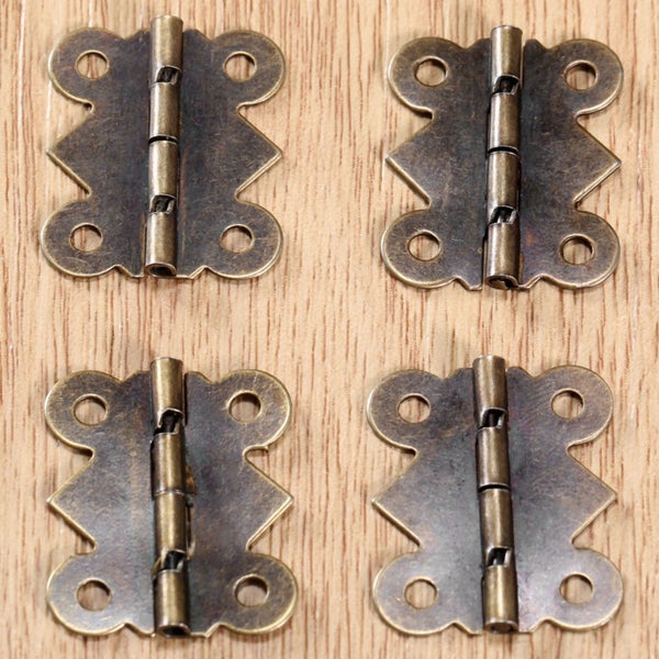 20Pc 25x20mm Antique Bronze Kitchen Cabinet Hinge Furniture Accessories V CHK12N Carousel 6