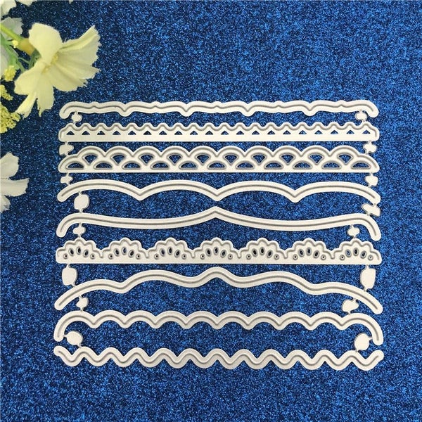 9pcs/Set Decorative Cards Edges Metal Cutting Dies Stencil for DIY Scrapb CHK12N Carousel 1