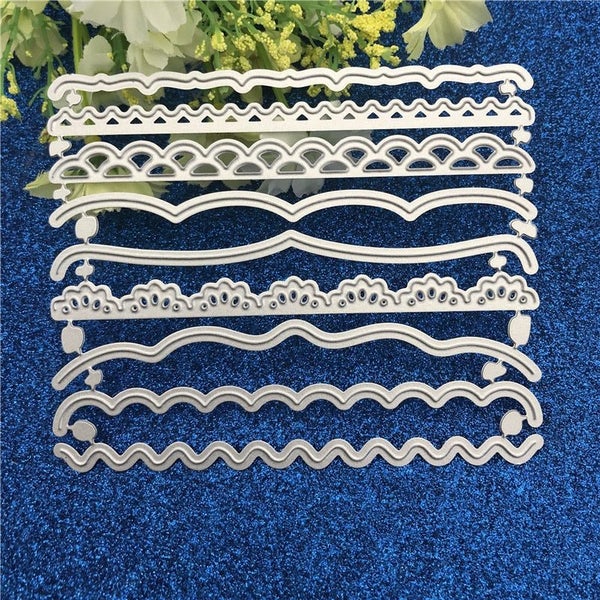 9pcs/Set Decorative Cards Edges Metal Cutting Dies Stencil for DIY Scrapb CHK12N Carousel 2