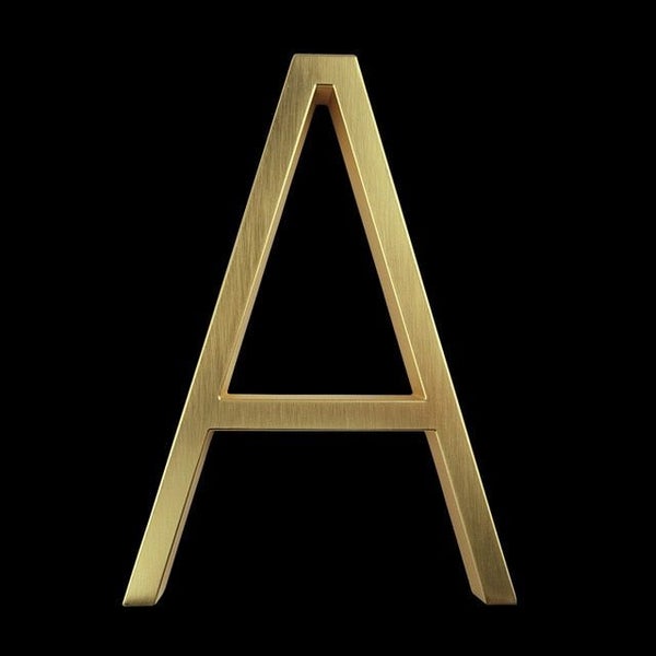 125mm Golden Floating Modern House Number Satin Brass Door Home Address N CHK12N Carousel 1