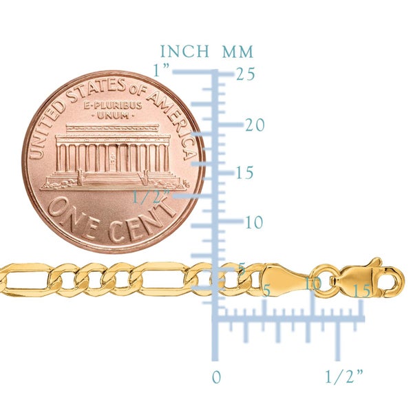 14K Yellow Gold Filled Figaro Chain Necklace, 3.2 mm Wide Carousel 2