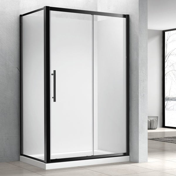 2 Meter HEIGHT Matte Black 900 x 1400mm Square Shower Carousel 1