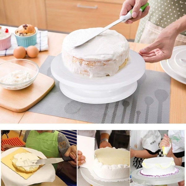 32CM Cake Turntable Cake Stand - Rotatable Cake Decorating Turntable Cake Stand Carousel 9