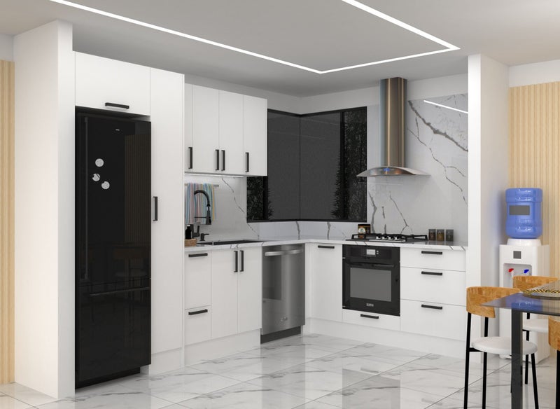 Italian Made Kitchen L-Shape Kitchen with Soft Close Hardware Carousel 1