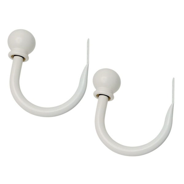 Set of 2 Ball Drapery Curtain Tie Backs / Holdbacks - White Carousel 2