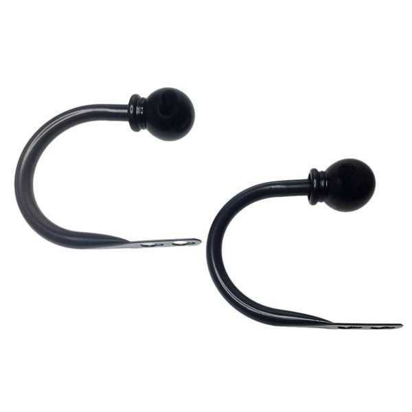 Set of 2 Ball Drapery Curtain Tie Backs / Holdbacks - Black Carousel 2