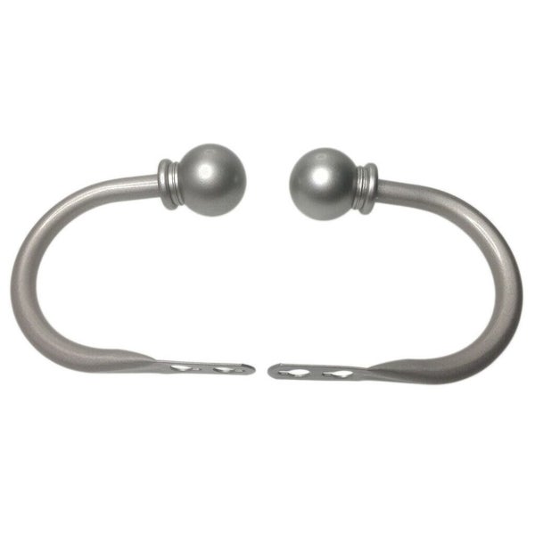 Set of 2 Ball Drapery Curtain Tie Backs / Holdbacks - Silver Carousel 1