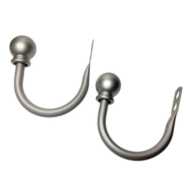 Set of 2 Ball Drapery Curtain Tie Backs / Holdbacks - Silver Carousel 2