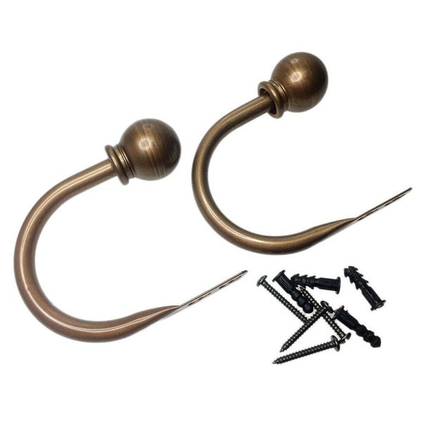 Set of 2 Ball Drapery Curtain Tie Backs / Holdbacks - Bronze Carousel 1