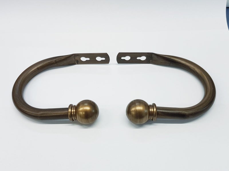 Set of 2 Ball Drapery Curtain Tie Backs / Holdbacks - Bronze Large Carousel 2