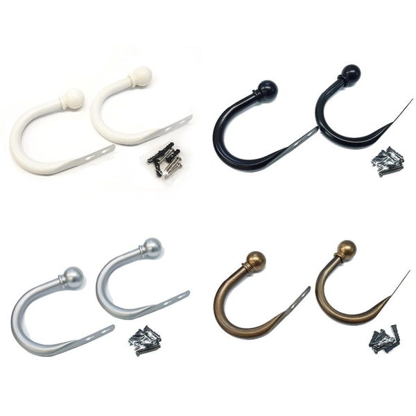Set of 2 Ball Drapery Curtain Tie Backs / Holdbacks - Silver Large Carousel 7