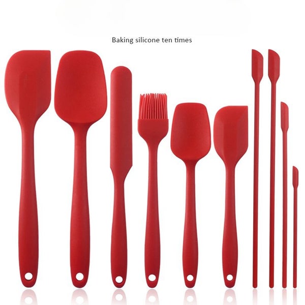 SET OF 10 | BPA-Free Silicone Cooking Utensils Set Spatulas Scrapers Spoons Carousel 1