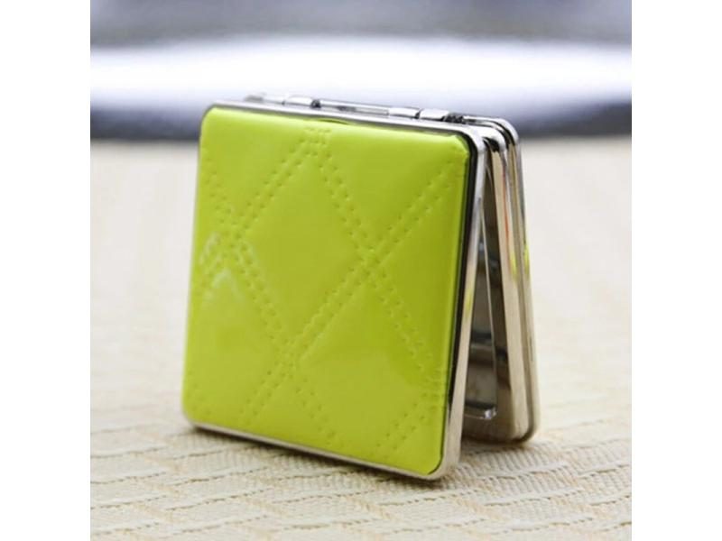 Women Fashion Mini Mirror Makeup Portable Double Faced PU Mirror Carousel 1