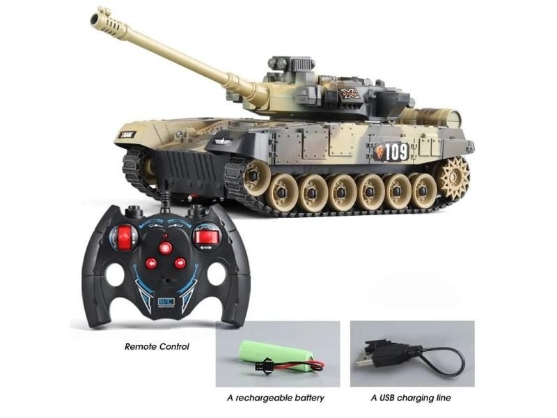 RC Tank 7Ch 2.4G 1/30 Remote Control Crawler Tank Model World War Military Carousel 1