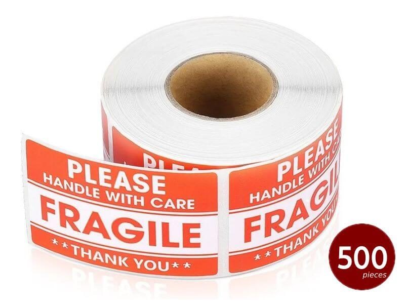 500PCS/Roll Large Fragile Stickers Handle with Care Warning Label - 50x90mm Carousel 1