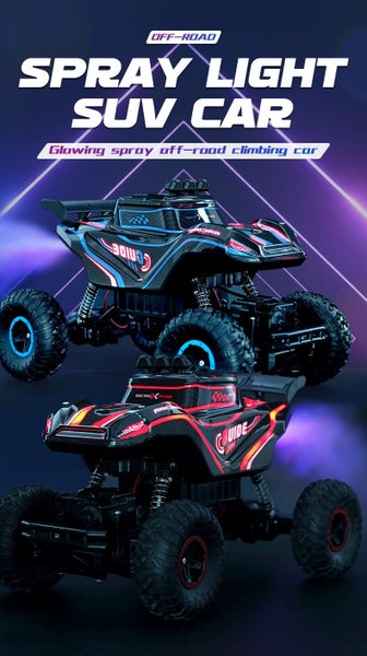 2.4G Remote Control Car Climb Car RC Car RC Truck With Light & Spray - Red Carousel 2