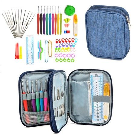 Crochet Hooks Set with Case, 72PCS Full Set Knitting Needle Weave Yarn Kit Ergon Carousel 1