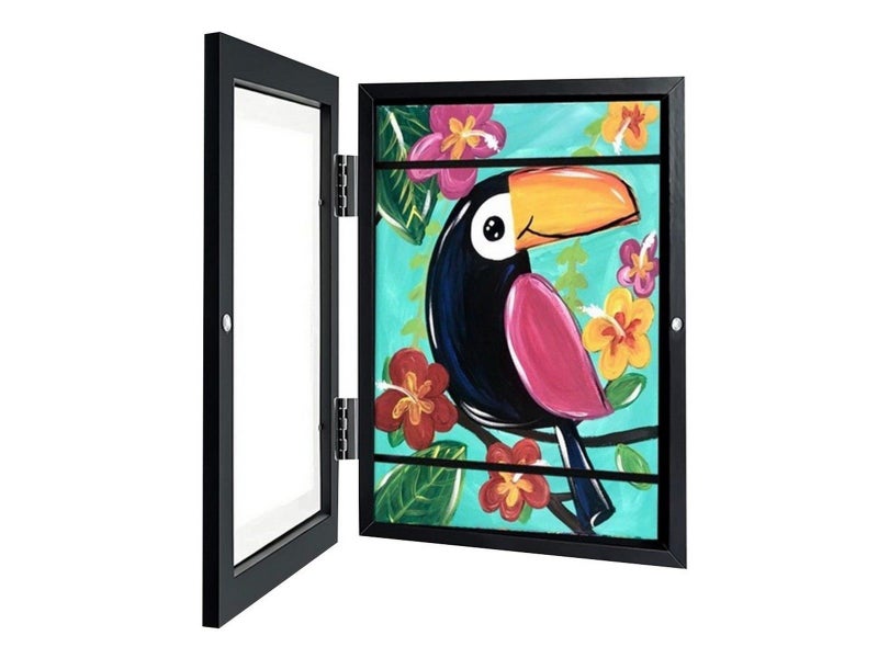 Magnetic Kids Art Frames Children Artwork Projects Display Picture Frame Black Carousel 3