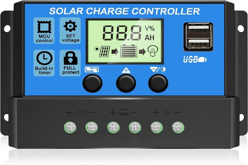 Solar Charge Controller 30A , 30A 12V/24V LCD Display Solar Charge Controller Carousel 1