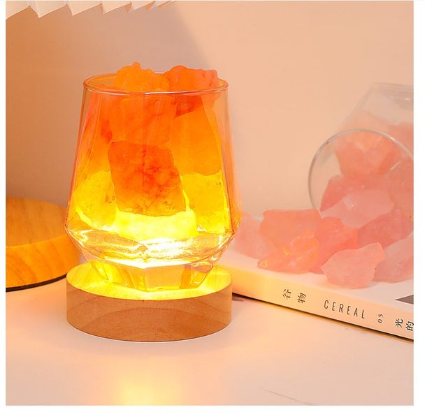 NEW 1 SET Essential Oil Natural Crystal Diffuser Stone LED Night Light Gift Carousel 1