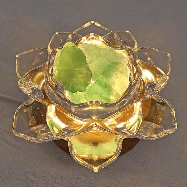 NEW Lotus Cup Essential Oil Natural Crystal Diffuser Stone Carousel 1