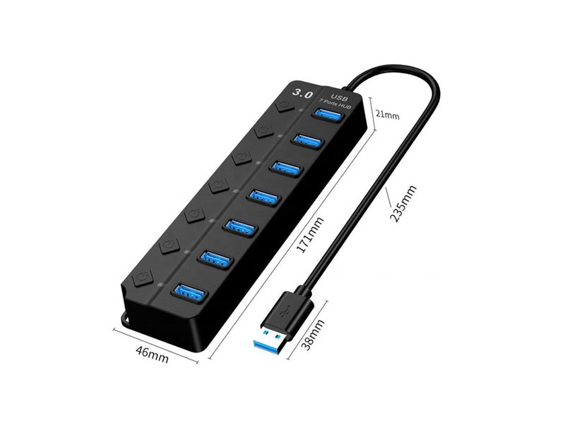USB 3.0 7 Port HUB Fast Charge USB Charger Windows 11 compatible Carousel 4