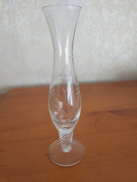 Etched glass vase Carousel 1