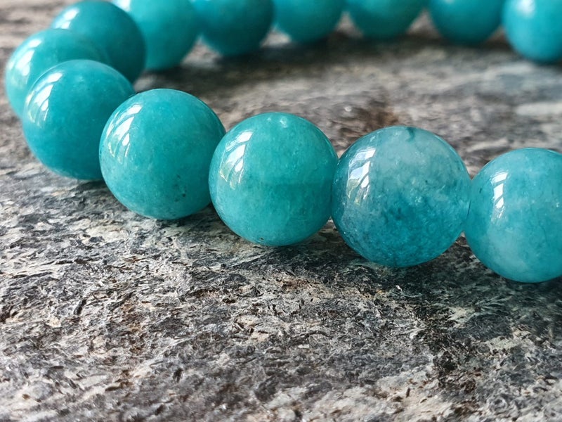 AMAZONITE CRYSTAL BEADED BRACELET TRUTH CALMNESS and COURAGE (NZ MADE) Carousel 2