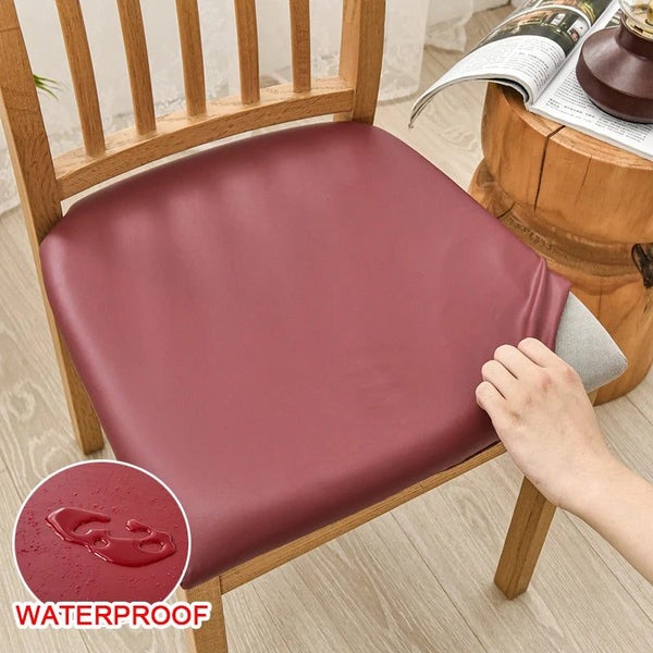 Anyseat Chair Cover Plain Wine Red Stretch Seat Cover for Home Dinning Kitche... Carousel 2