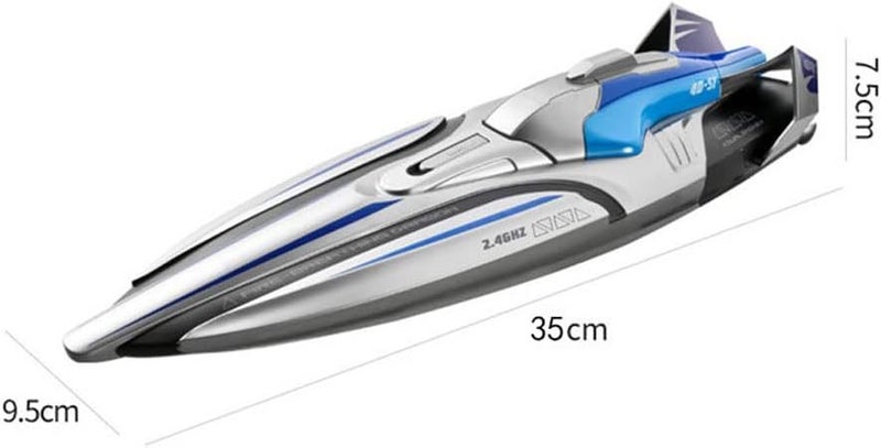 2.4 GHz Fast RC Racing Ship Remote Control Boat High-Speed RC Boat - Grey Carousel 2