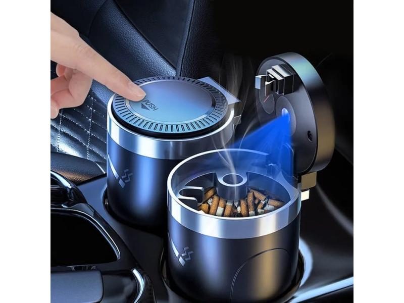 Car Cigarette Ashtray Cup With Lid With LED Light Portable Detachable Vehicle Carousel 2